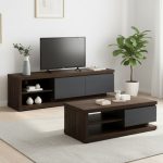 ZOLA 180cm TV Cabinet-Walnut - Image 4