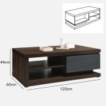 ZOLA 120cm Coffee Table-Walnut - Image 3
