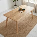 LOFUS 180cm Herringbone Pattern Dining Table-Natural Oak
