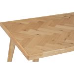 LOFUS 180cm Herringbone Pattern Dining Table-Natural Oak - Image 5