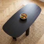 WOODY 180cm Oval Shaped Dining Table-Black - Image 6