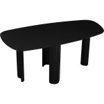 WOODY 180cm Oval Shaped Dining Table-Black - Image 2