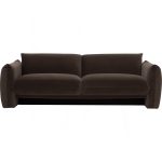 HOGEN 3 Seater Velvet Fabric Sofa-Brown - Image 4
