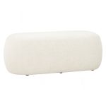 LEXI 100cm Rubby Fabric Pouf Bench-Cream White - Image 4
