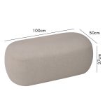 LEXI 100cm Rubby Fabric Pouf Bench-Stone - Image 10