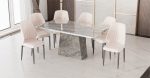 QUINN Artificial Marble 6 Seater Dining Set-Cream - Image 2