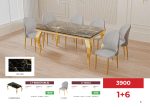 SHAUNEE Artificial Marble 6 Seater Dining Set - Image 3
