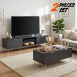[Package] VELARIE 2 In 1 Living Room Set-Grey