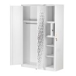 AKATSUKI 3 Door Metal Wardrobe-White Marble - Image 4