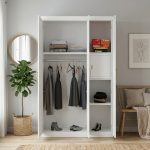 AKATSUKI 3 Door Metal Wardrobe-White Marble - Image 2