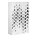 AKATSUKI 3 Door Metal Wardrobe-White Marble - Image 3