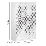 AKATSUKI 3 Door Metal Wardrobe-White Marble - Image 6
