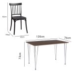 ASHTON 4 Seater Dining Set-Black - Image 4