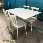 ASHTON 4 Seater Dining Set-White - Image 3