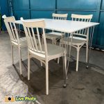 ASHTON 4 Seater Dining Set-White - Image 4