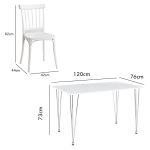 ASHTON 4 Seater Dining Set-White - Image 9