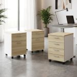 BERTIE Full Melamine Pedestal With Key Lock-Boras Ash