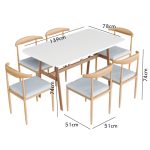 CARDEN 6 Seater Metal Dining Set-Oak - Image 3
