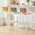CHERISH 30 Inches Stackable Plastic Bar Chair-4 Colors - Image 2
