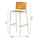 CHERISH 30 Inches Stackable Plastic Bar Chair-4 Colors - Image 8
