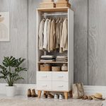 DARLA 4 Drawers Open Wardrobe-White - Image 2