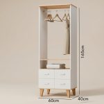 DARLA 4 Drawers Open Wardrobe-White - Image 4