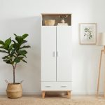 DARLA 2 Door 2 Drawers Wardrobe-White