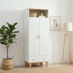 DARLA 2 Door 2 Drawers Wardrobe-White - Image 2