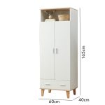 DARLA 2 Door 2 Drawers Wardrobe-White - Image 3