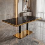 EASTON 120x70cm Melamine Top Cafe Table-2 Colors - Image 4