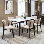 ELDA 6 Seater Sintered Stone Dining Set-Grey - Image 2