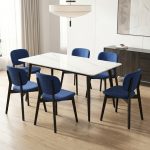 ELDA 6 Seater Sintered Stone Dining Set-Blue