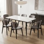 ELDA 6 Seater Sintered Stone Dining Set-Grey