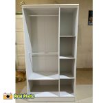 ENDORA 3 Door Wardrobe-White - Image 5