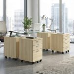 EXELBY Full Melamine Pedestal With Key Lock-Maple - Image 2