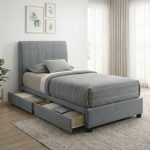 FALLON Single Size Drawer Storage Bed-Grey