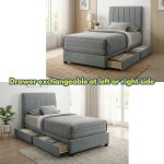 FALLON Single Size Drawer Storage Bed-Grey - Image 3