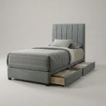 FALLON Single Size Drawer Storage Bed-Grey - Image 4