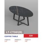 FUSE 110cm Oval Shaped Sintered Stone Coffee Table-Black - Image 4