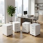 HELLY Full Melamine Pedestal With Key Lock-White