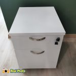 HELLY Full Melamine Pedestal With Key Lock-White - Image 7