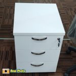 HELLY Full Melamine Pedestal With Key Lock-White - Image 4