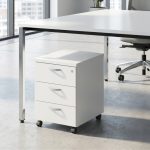 HELLY Full Melamine Pedestal With Key Lock-White - Image 2