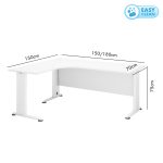 HELLY 150-180cm L Shaped Melamine Executive Table - Image 5