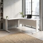 HELLY 150-180cm L Shaped Melamine Executive Table