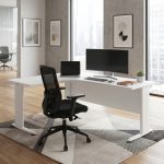 HELLY 150-180cm L Shaped Melamine Executive Table - Image 2