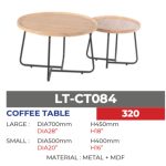 KAYSA 2 In 1 Round Nesting Coffee Table Set-Oak - Image 4