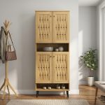 KOVERTOL 4 Door Weaving Door Shoe Cabinet-Oak