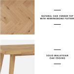 LOFUS 180cm Herringbone Pattern Dining Table-Natural Oak - Image 8