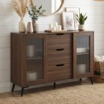 MARLOWE 2 Privacy Acrylic Sliding Door Sideboard-Walnut - Image 2